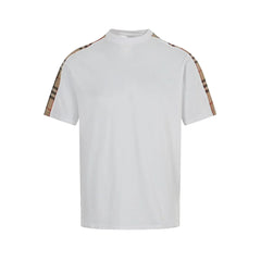 B's Shoulder plaid patchwork T-shirt