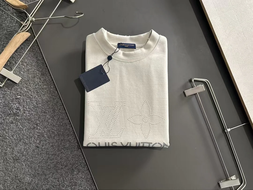 L's pearl-patterned breathable cotton T-shirt (excellent quality)