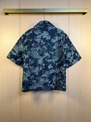 L's Flower Wave Jacquard Denim Shirt