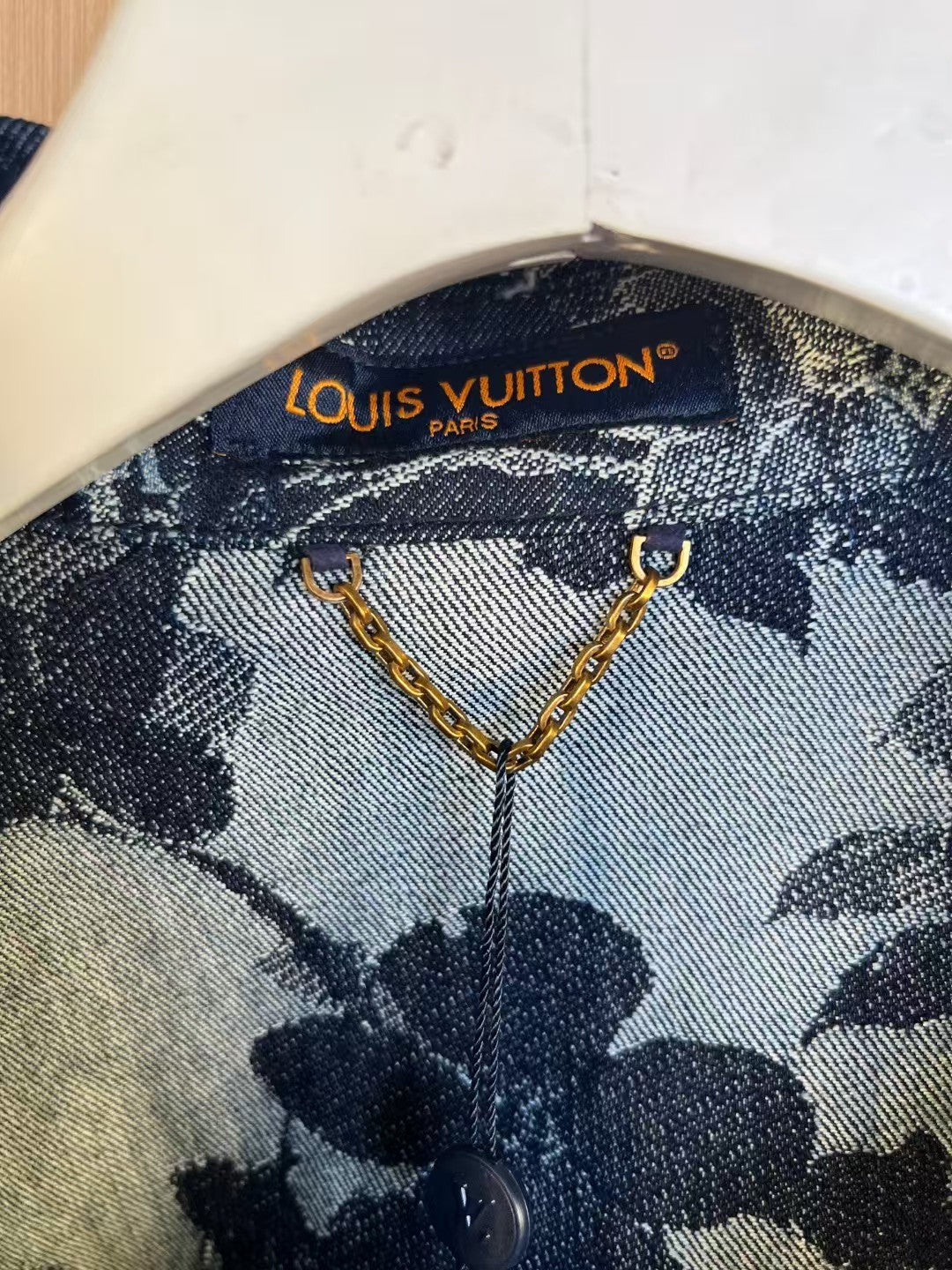 L's Flower Wave Jacquard Denim Shirt
