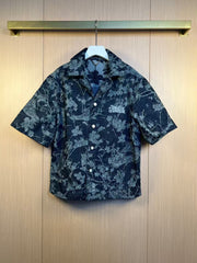 L's Flower Wave Jacquard Denim Shirt