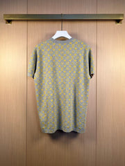 L's Summer new style full word monogram letter jacquard knitted sweater