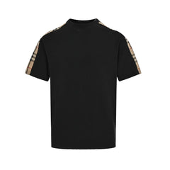 B's Shoulder plaid patchwork T-shirt