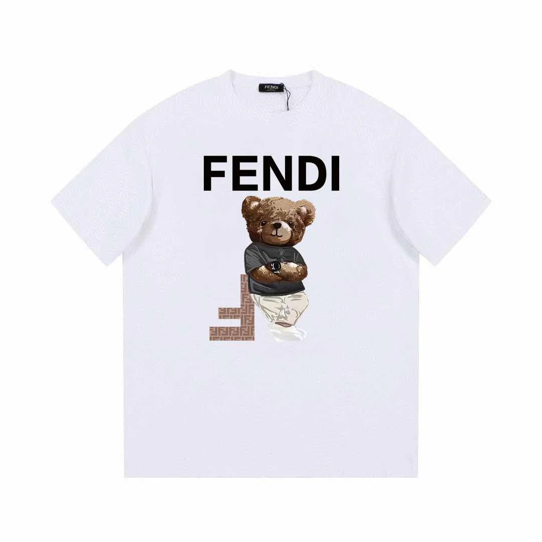F's Bear Leaning Against F Print T Shirt