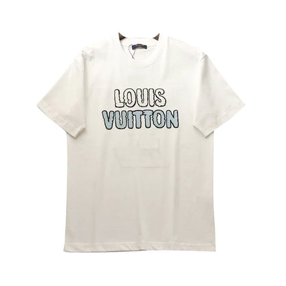 L's Color Leather Cotton Print T-shirt
