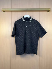 L's premium dark pattern logo breathable fabric business shirt