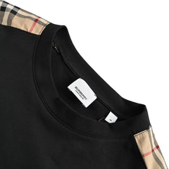 B's Shoulder plaid patchwork T-shirt