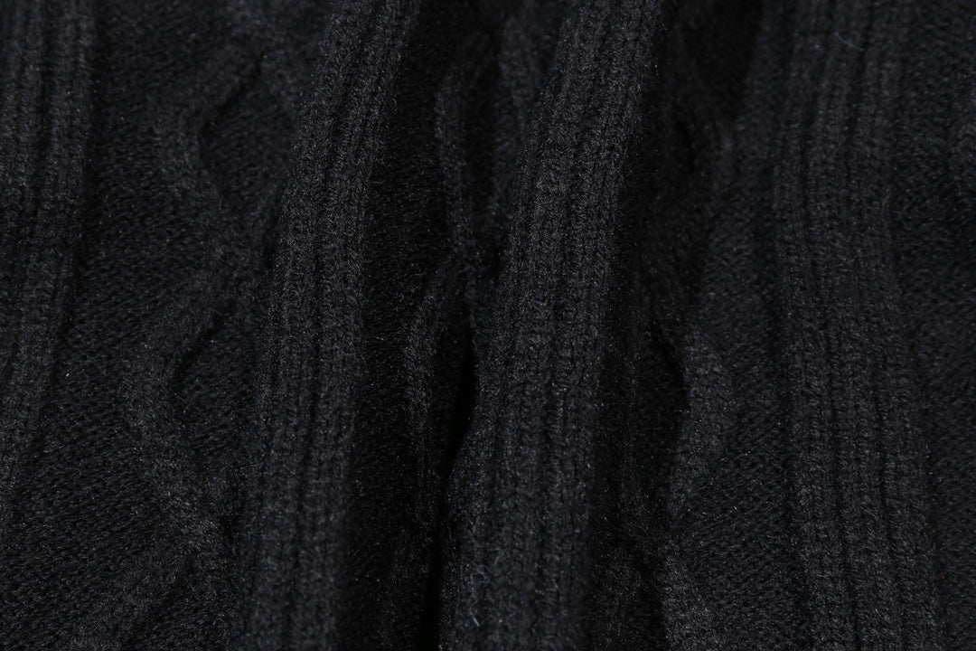 L's striped striped V-neck sweater sweatshirt