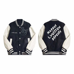 L's new exquisite accessories for autumn and winter nylon mixed leather jacket