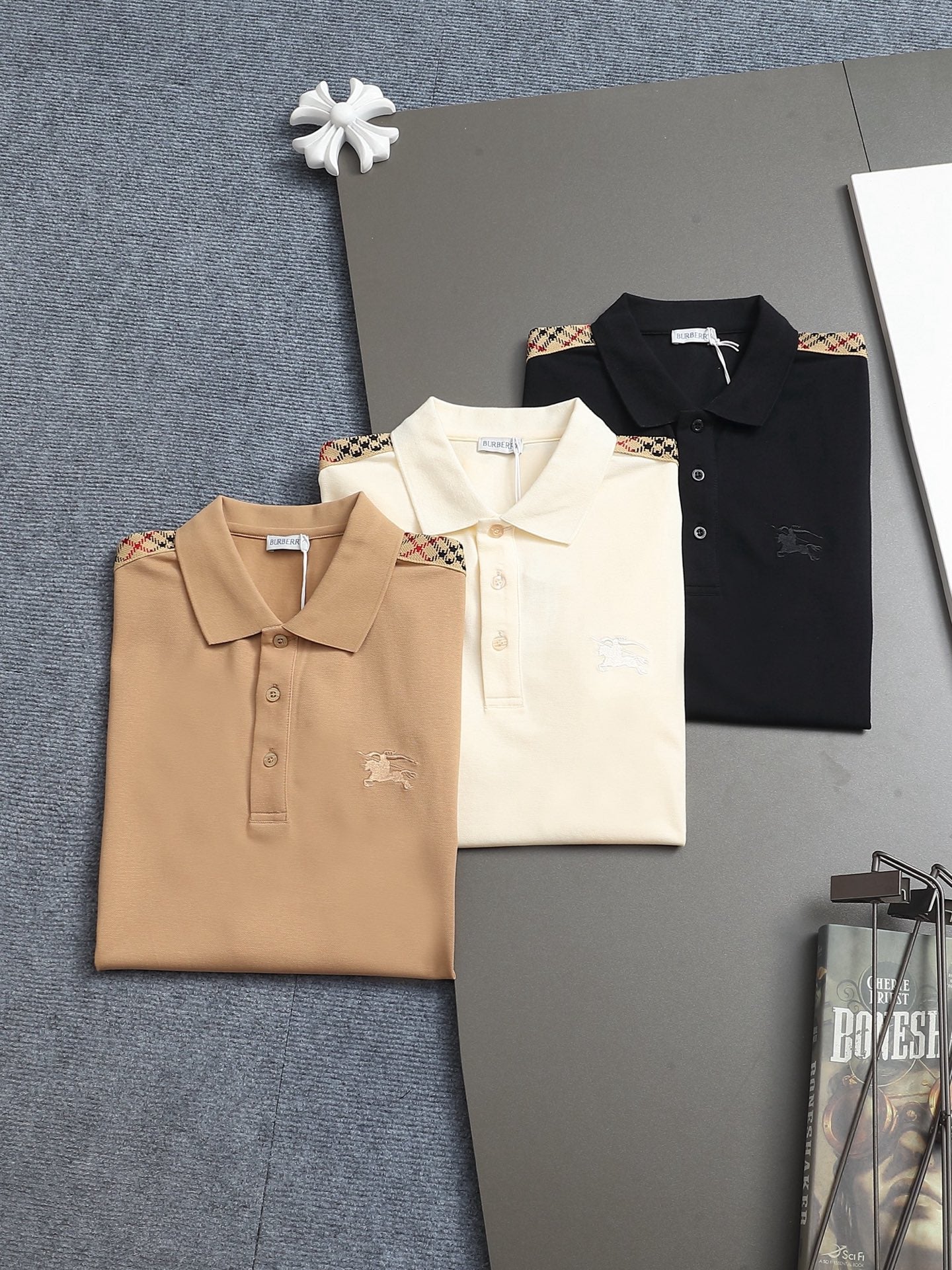 Bu's 2025 latest counter polo shirt with shoulder texture