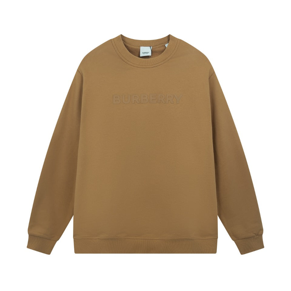 B's Solid Color Leather Sweatshirt