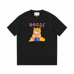 G's Yellow Cartoon Eating Honey Bear Print T-Shirt
