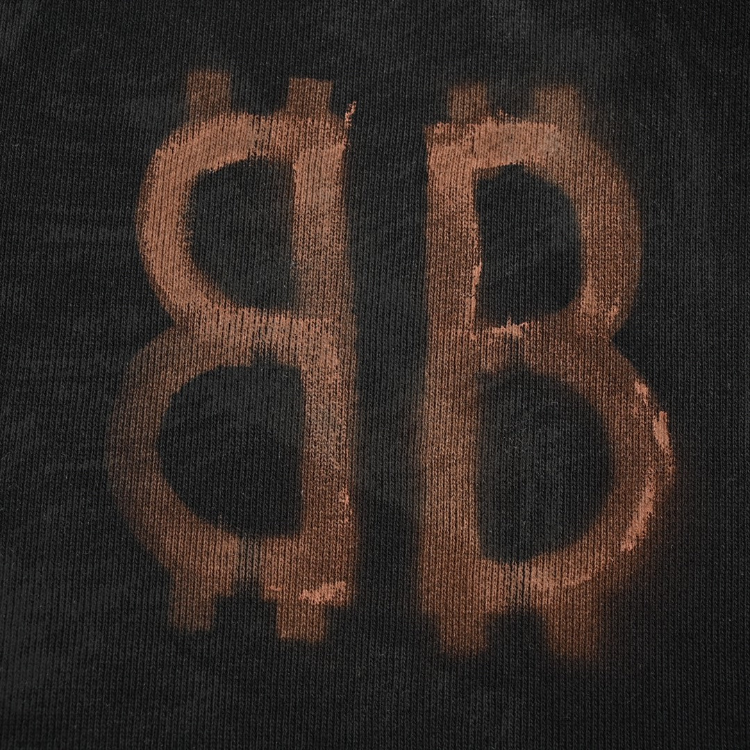 Mud Dye Bitcoin Double B Printed Shorts