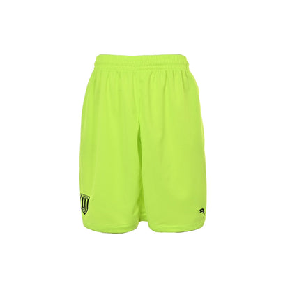 Fluorescent embroidered patchwork shorts