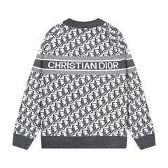 All Over Monogram Jacquard Crew Neck Sweater